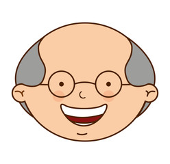 cute grandfather character icon