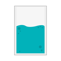 flat design glass of water icon vector illustration