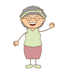 grandmother cute character icon