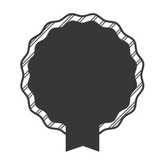 striped seal stamp label banner icon. Isolated and flat illustration. Vector graphic