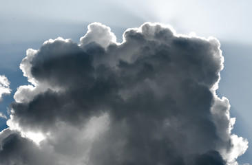 Dark cumulus clouds.