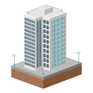 flat design tall building icon vector illustration