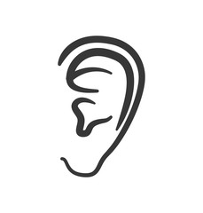 Obraz premium ear human listen sound body part icon. Isolated and flat illustration. Vector graphic