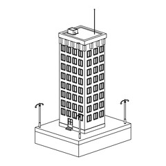 flat design tall building icon vector illustration