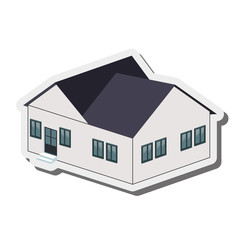 flat design big house icon vector illustration