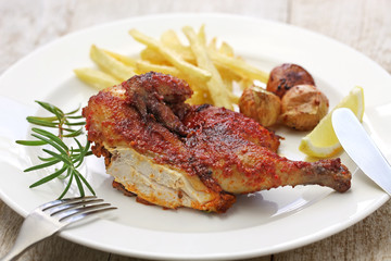 spicy piri piri chicken, portuguese cuisine