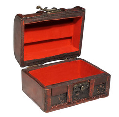 ancient chest for clothes isolated on white