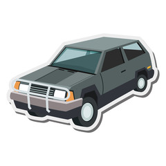 flat design retro car icon vector illustration