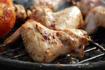 Cooking of chicken wings