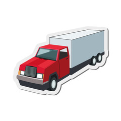 flat design cargo truck icon vector illustration