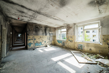 interior of an old abandoned soviet hospital
