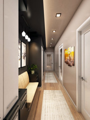 home design interior with 3d render