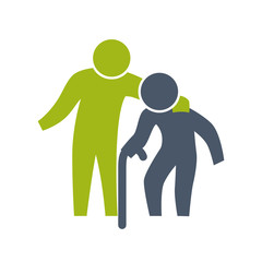 grandfather old pictogram action male man silhouette icon. Isolated and flat illustration. Vector graphic