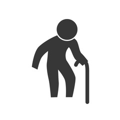 grandfather old pictogram action male man silhouette icon. Isolated and flat illustration. Vector graphic
