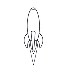 rocket spaceship science aircraft icon. Isolated and flat illustration. Vector graphic