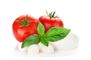 Mozzarella cheese, tomato and basil