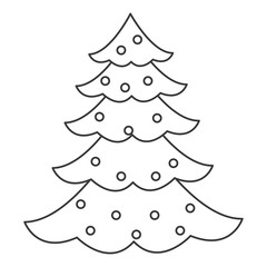 flat design christmas tree icon vector illustration