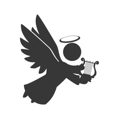 angel silhouette fairy wing heaven icon. Isolated and flat illustration. Vector graphic