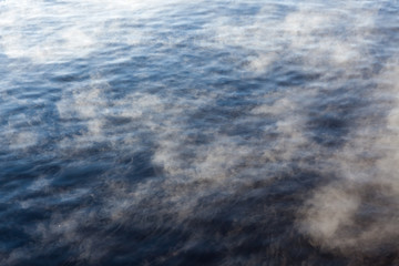 Water vapor on surface of cold water