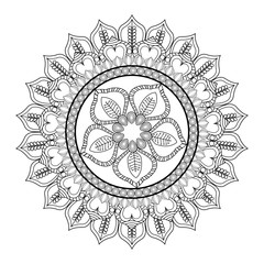flat design intricate mandala icon vector illustration