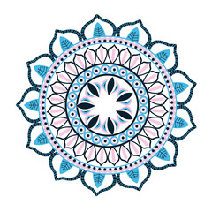 flat design colorful intricate mandala icon vector illustration