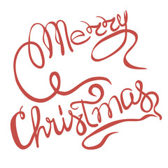 Naklejka na ściany i meble MERRY CHRISTMAS hand lettering