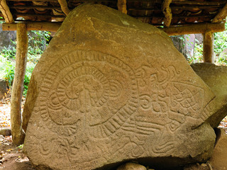 Central America, Nicaragua, Petroglyphs on an Ometepe island