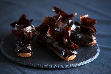 Delicious chocolate eclair