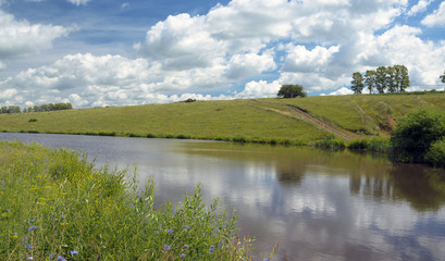 Fototapeta na wymiar Summer landscape with river
