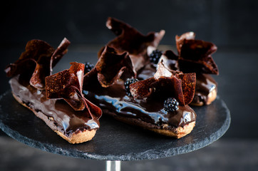 Delicious chocolate eclair