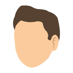 flat design faceless head of man icon vector illustration