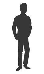 flat design single businessman icon vector illustration