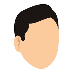 flat design faceless head of man icon vector illustration