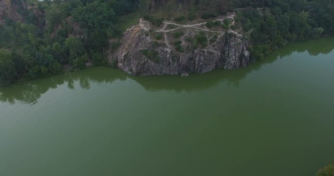 River between the forest shores eastern Europe