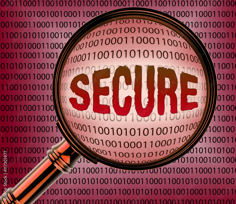 Aufkleber secure data shows protected pc and searches