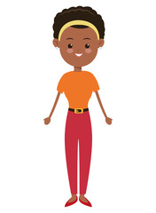 flat design single woman icon vector illustration