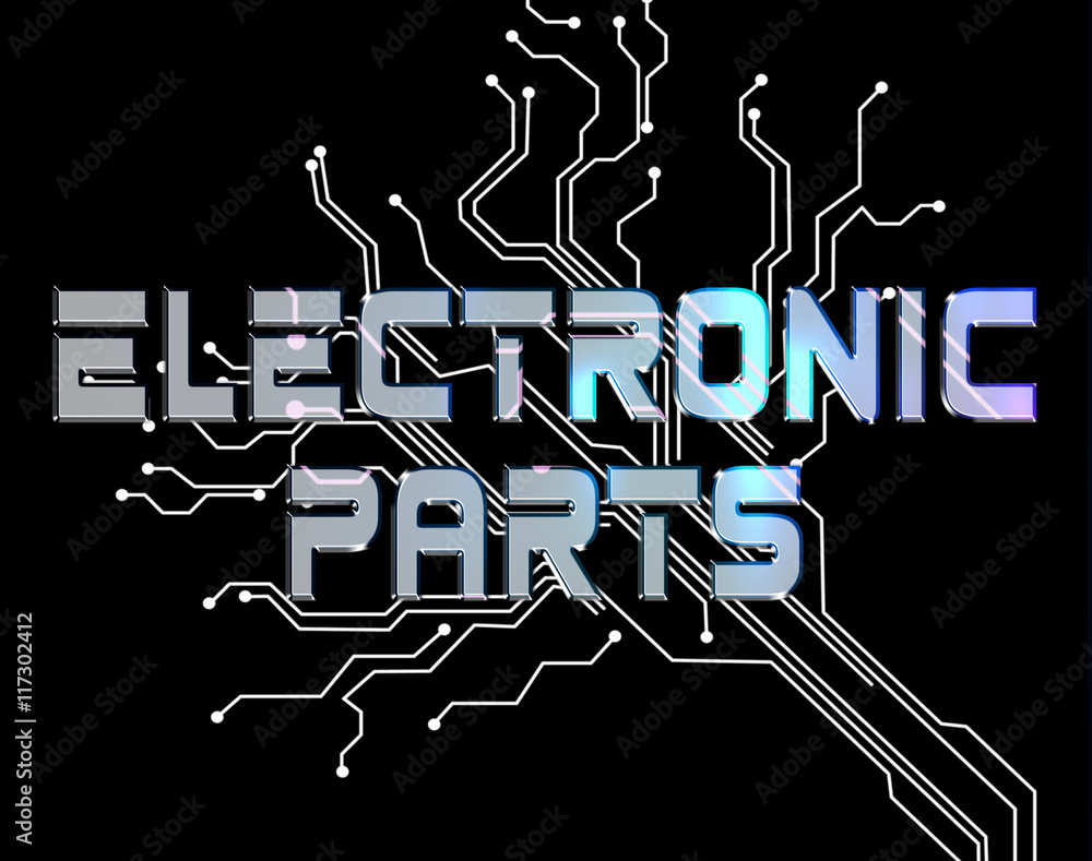 Poster electronic parts indicates technician processors and processor