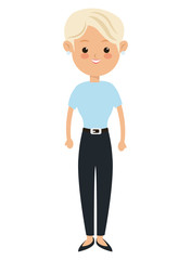 flat design single woman icon vector illustration