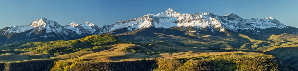 Foto op Canvas Panoramic view of snow capped mountains © Wesley Aston