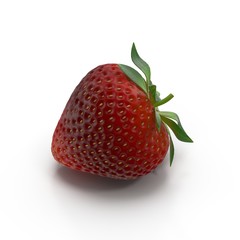 Red berry strawberry isolated on white 3D Illustration