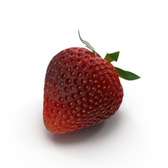 Red berry strawberry isolated on white 3D Illustration