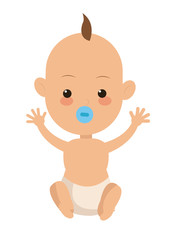 flat design single baby icon vector illustration