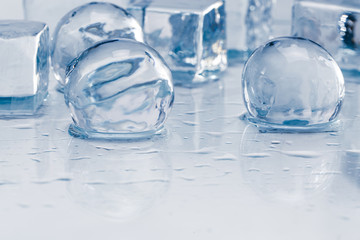 Ice cubes and balls