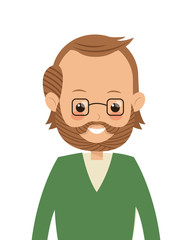 flat design single middle age man icon vector illustration