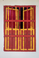 Colorful wooden window