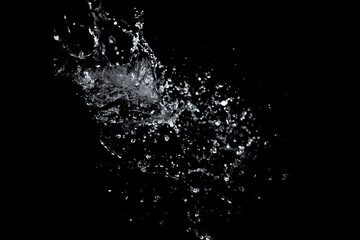 Water splash on black background