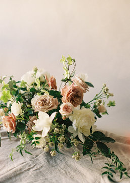 Wedding floral display, close-up