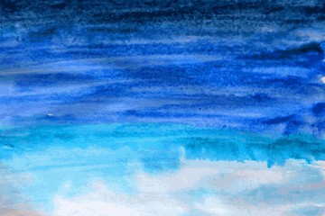 Hand painted watercolor sky