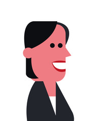 flat design single woman icon vector illustration