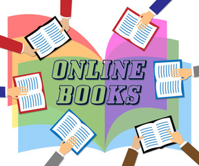 Online Books Represents Searching Web And Network
